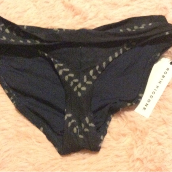 Robin Piccone navy print bikini bottom NWT sz sm - Picture 2 of 4